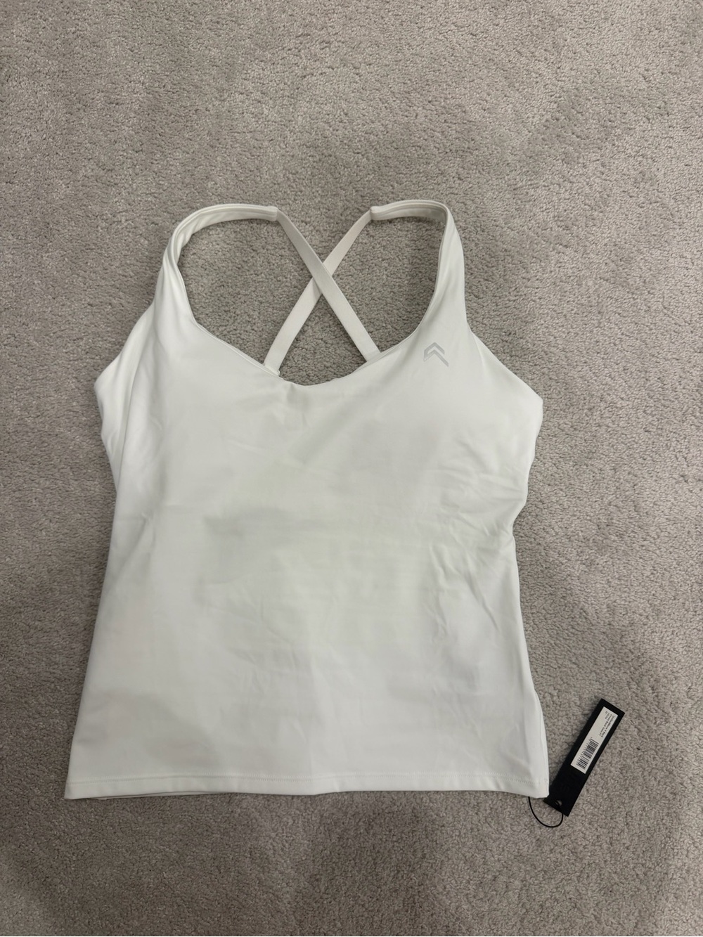 Oner Active White Cross-Back Tank Top